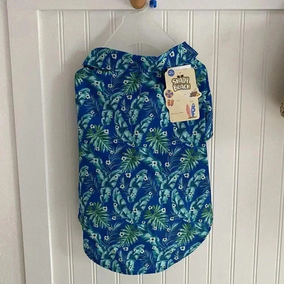 Shady Beach Aloha Tropical Blue Pet Dog Top Shirt Costume Medium Up To 27lbs NEW - Picture 3 of 6